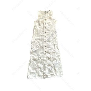 Zara XS White Denim Button Down Maxi Dress NWT
